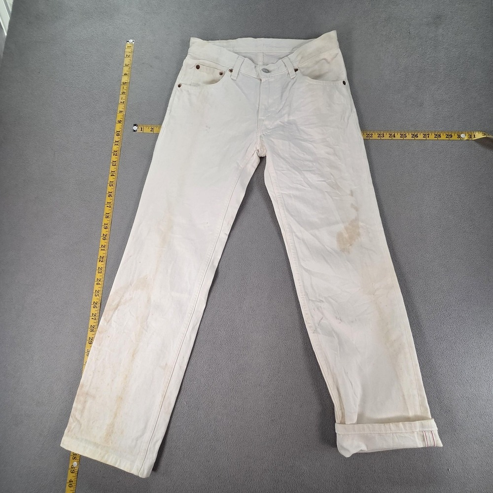 Levis 502 Jeans‎ Mens Selvedge White Regular Fits 27x28